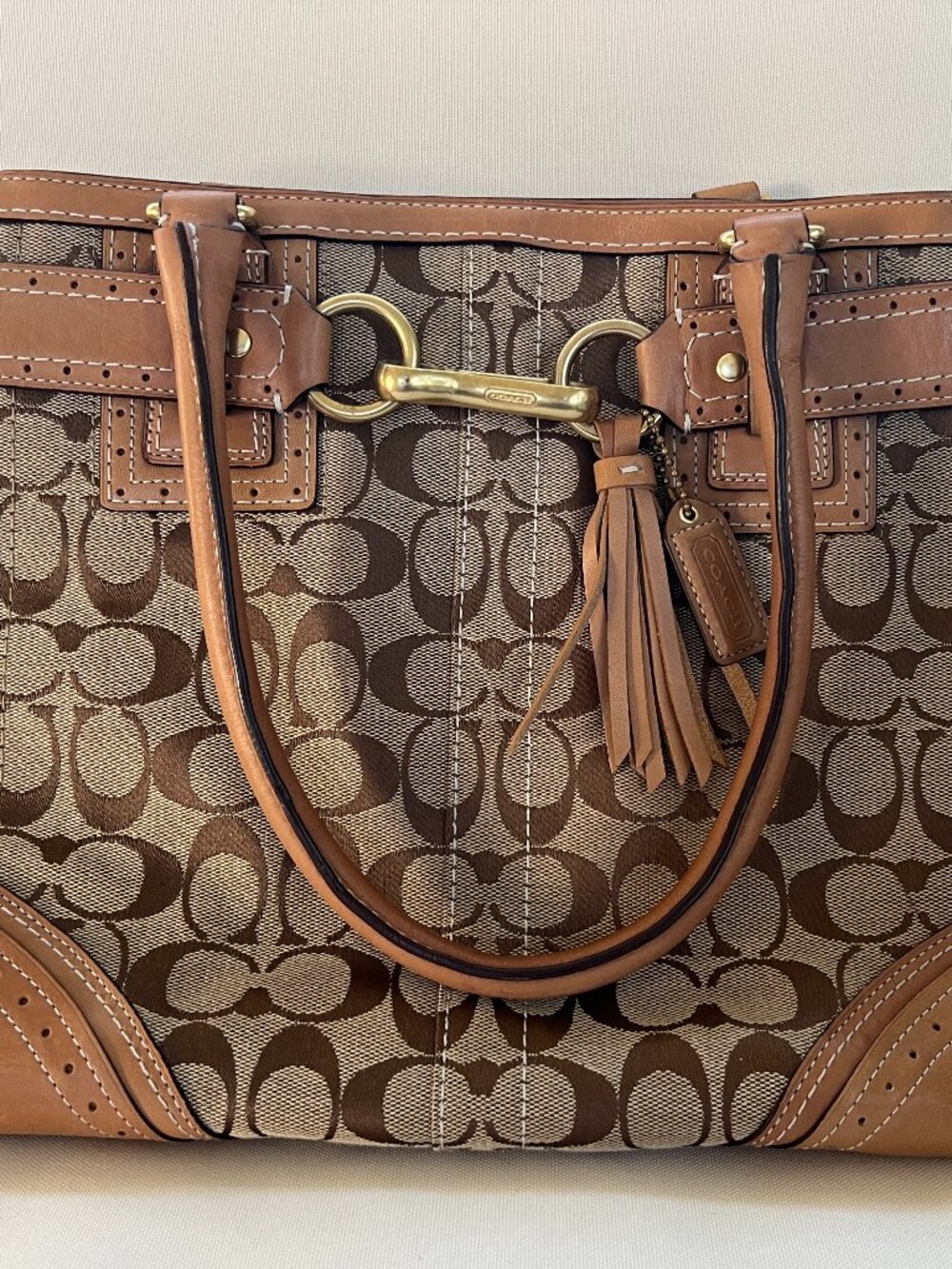 Vintage Large Coach Hampton Tassel Tote